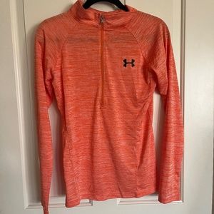 Under Armour Orange 1/4 Light Zip Sz Sm